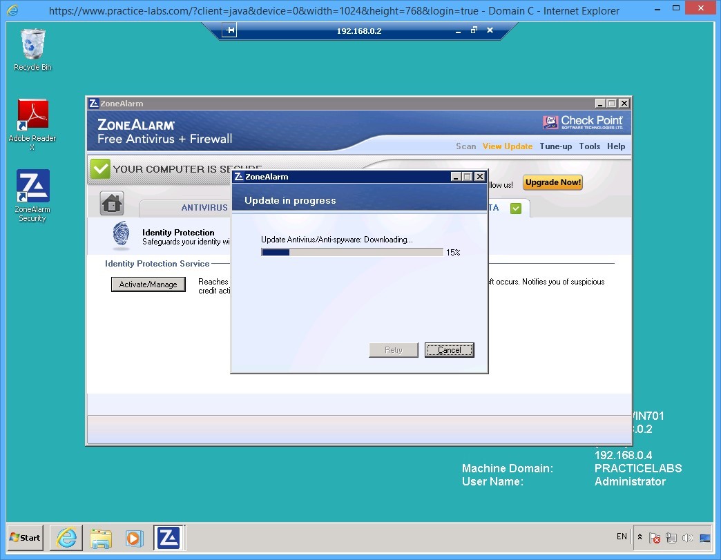 Practice Labs screenshot.
